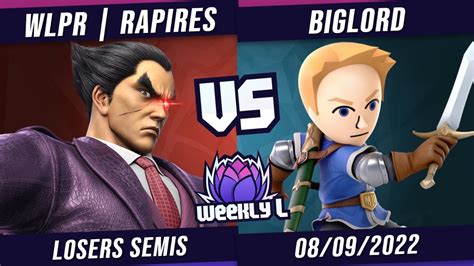 Weekly L 31 Loser Semis WLPR Rapires Kazuya Vs BigLord Mii