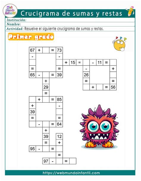 Crucigrama De Sumas Y Restas Sencillas Worksheet Live Worksheets Porn