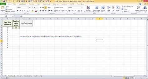 Excel Test Sorular N Kar T Rma Program Asri Akdeniz Ki Isel Sayfas