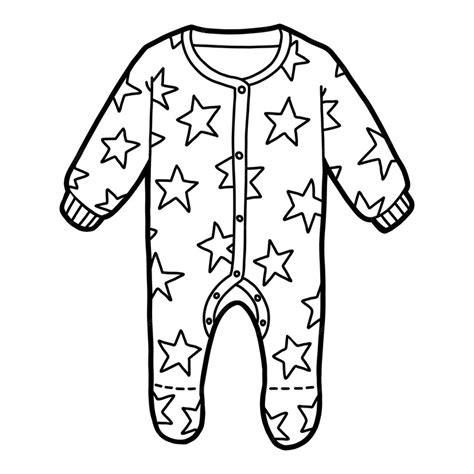 Libro Para Colorear Para Niños Pijama Con Estrellas Vector Premium