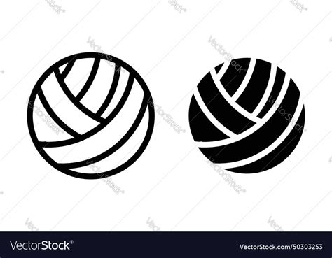 Volleyball icon setvolley ball symbol in a black Vector Image