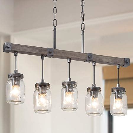 Amazon Mason Jar Chandelier 5 Light Farmhouse Chandelier For