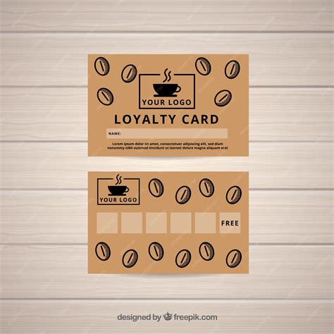 Free Vector | Coffee shop loyalty card template