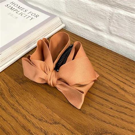 Elegant Temperament Korean Solid Women Banana Clip Ponytail Holder Bow