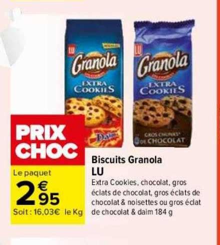 Promo Biscuits Granola Lu Chez Carrefour Icatalogue Fr