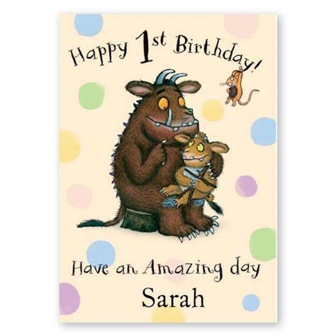 The Gruffalo Personalised Age 1 Birthday Card Danilo Promotions