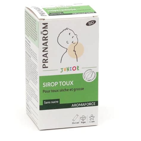 Pranarom Sirop Toux S Che Et Grasse Junior Bio Sachets De Ml