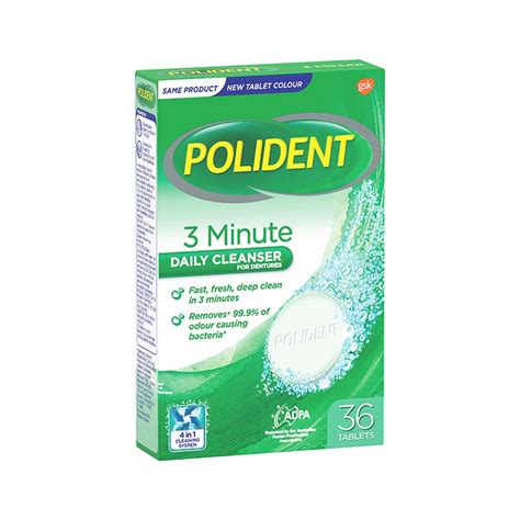 Polident 3 Minute Daily Cleanser For Dentures 36 Tablets Box Of 6