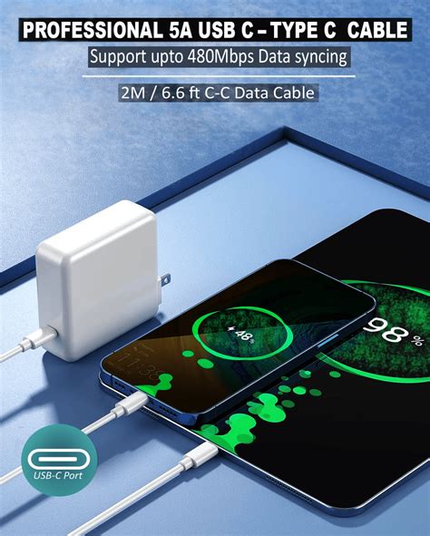 MacBook Pro Charger – 118W Super Fast Charger with USB C – Included USB C Cable (6.6ft/2m