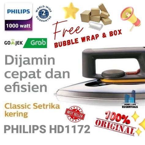 Jual Setrika Philips Hd Watt Tapak Aluminum Original