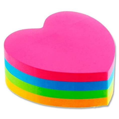 Heart Shape Sticky Notes Bright Colorful Sticky Pad Sheets Pad