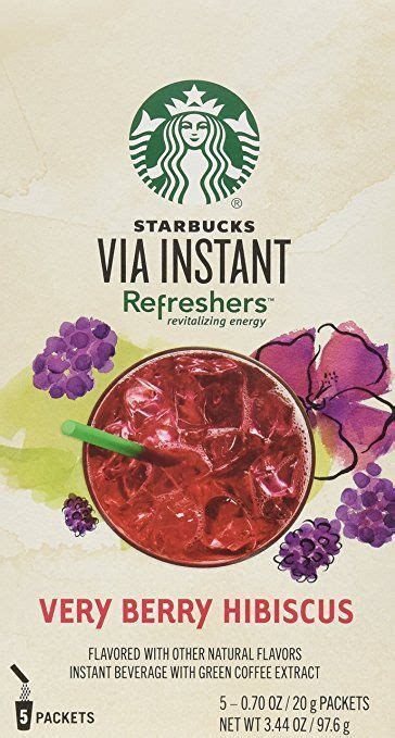 Starbucks Via Instant Refreshers Very Berry Hibiscus Packets