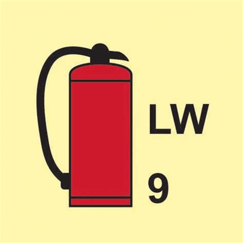 Portable Fire Extinguisher Lw Sign Flexible Photoluminescent Vinyl