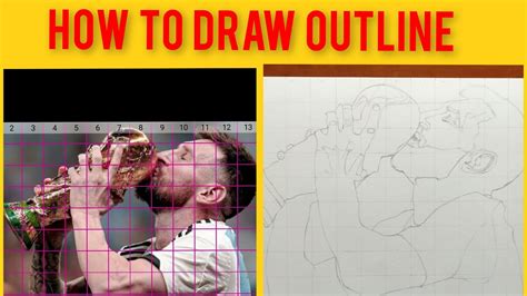 How To Draw Grid Method Drawing Outline Tutorial Youtube