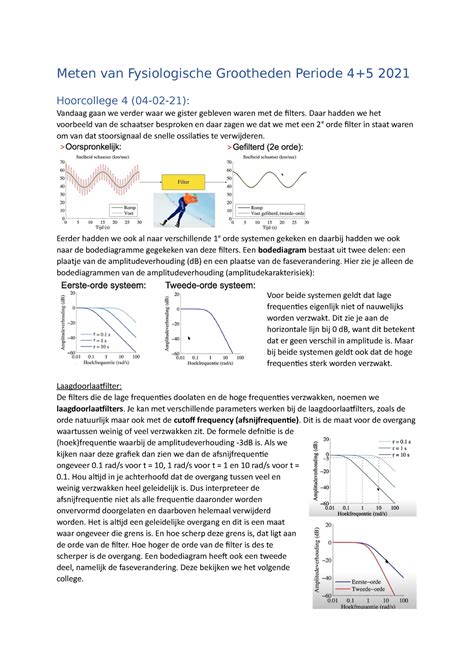 Hoorcollege Aantekeningen Meten Van Fysiologische Grootheden