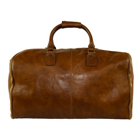 Handcrafted Leather Travel Bag Made In Italy Online Shop Color Light Brown