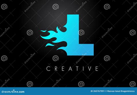 Blue Fire Blue L Letter Flame Logo Design Fire Logo Lettering Concept