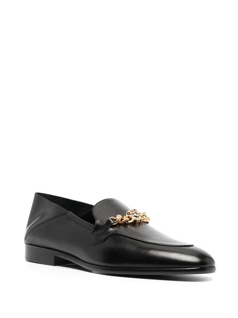 Versace Medusa Chain Link Leather Loafers Farfetch