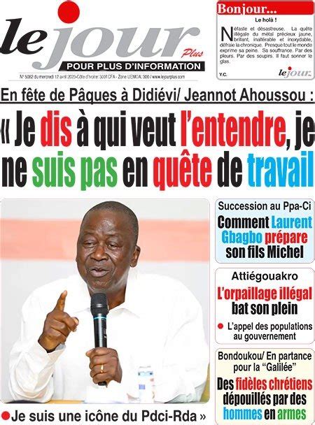 Titrologie Avril Revue De La Presse Ivoirienne