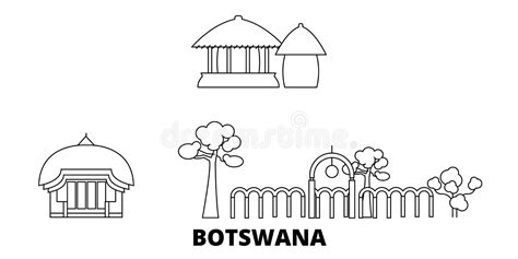 Botswana City Skyline Isolated Vector Illustration. Botswana Travel ...