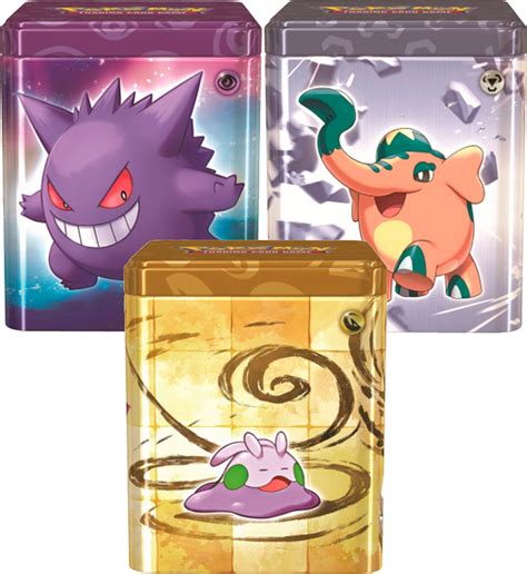 Pokemon Stacking Tins Set Of 3 Psychic Metal And Dragon