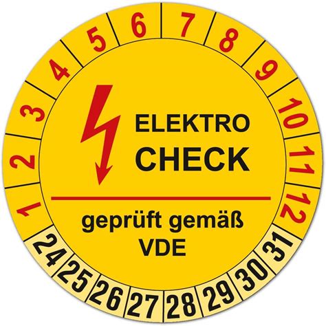 250 Stück Elektro Prüfplaketten für 8 Jahre und 12 Monate Durchmesser