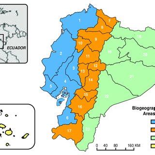 Political Provinces Of Ecuador And Bio Geographical Regions