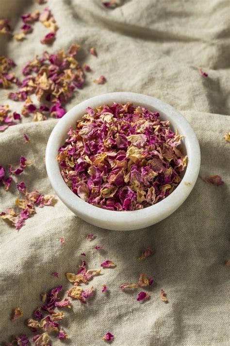 Raw Dry Organic Rose Petals Stock Image Image Of Leaf Flavor