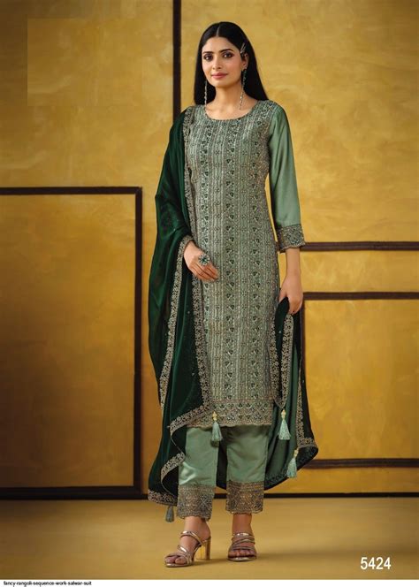 Fancy Rangoli Sequence Work Salwar Suit