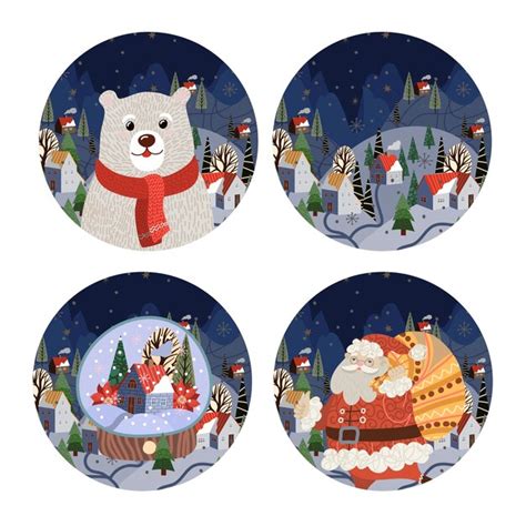 Premium Vector Christmas Themed Illustration Set