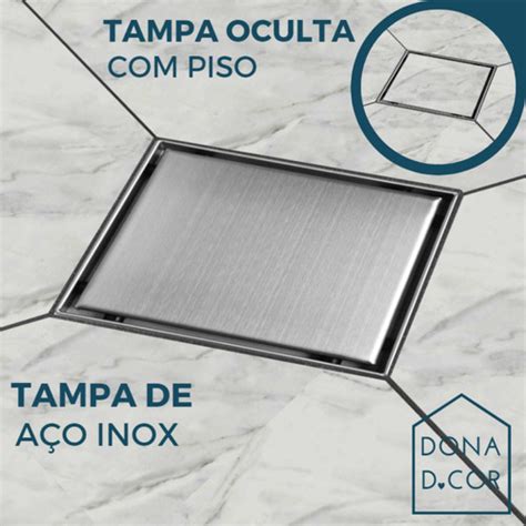 Ralo Invis Vel Inox Tampa Oculta Quadrado X N O Pvc Frete Gr Tis