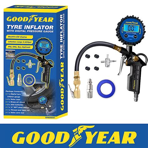 Goodyear Tyre Inflator Air Gun With Digital Pressure Gauge For Compressors Diy At Bandq