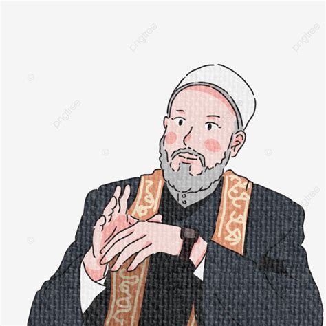 Sheikh Old Muslim Figure Moslem Old Figure Png Transparent Clipart