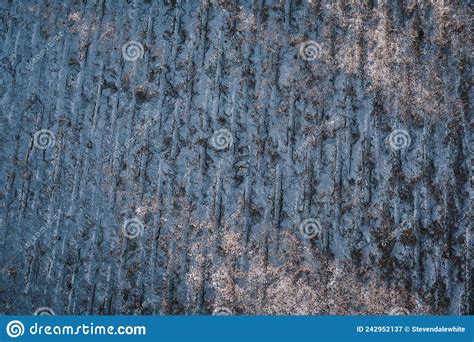 Top View Of Scarified And Grooved Concrete On A City Road For Overlay