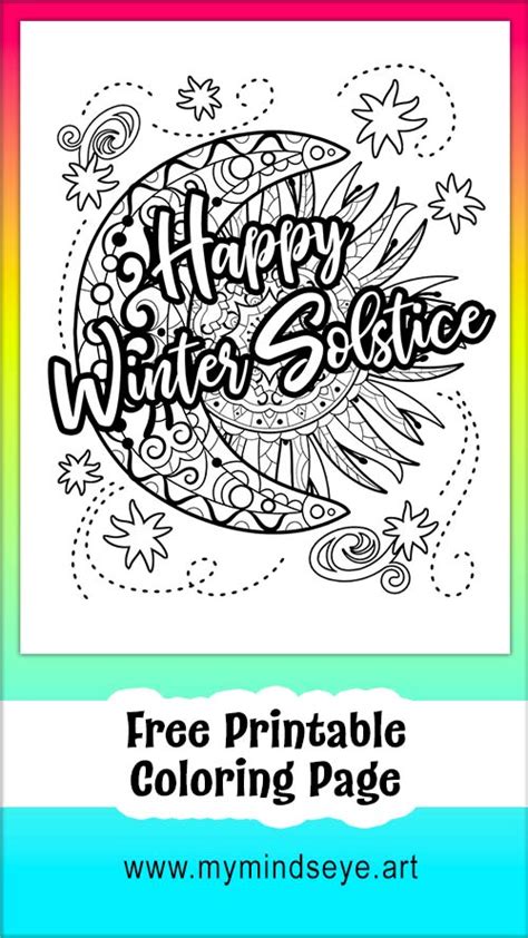 Happy Winter Solstice Coloring Page C0011