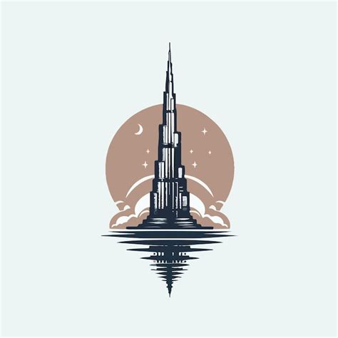 Burj Khalifa Logo Illustration Premium Ai Generated Vector