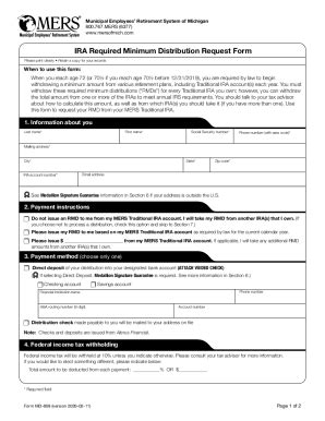 Fillable Online IRA Required Minimum Distribution Request Form Fax