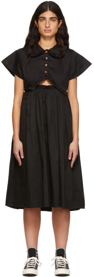 Kika Vargas Black Mabel Midi Dress Shopstyle