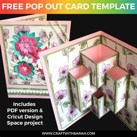 Pop Out Card Template 01 Craft With Sarah