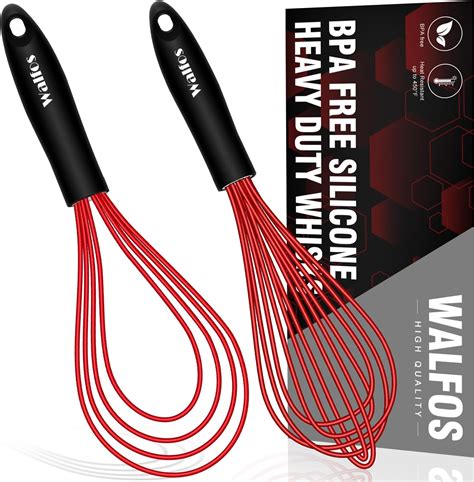 Walfos Flat Whisk11in Flat Whisk And 10in Balloon Whisk