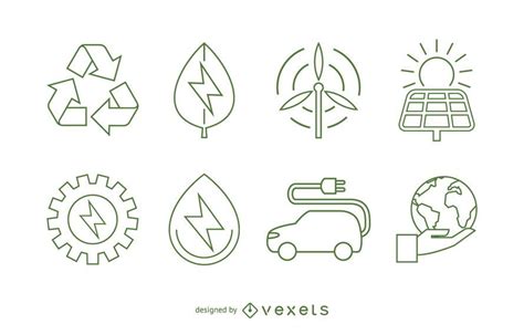 La ecología y el icono de la energía renovable Descargar vector