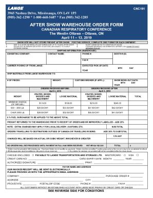 Fillable Online Delegate Bag Insert Form Canadian Thoracic Society