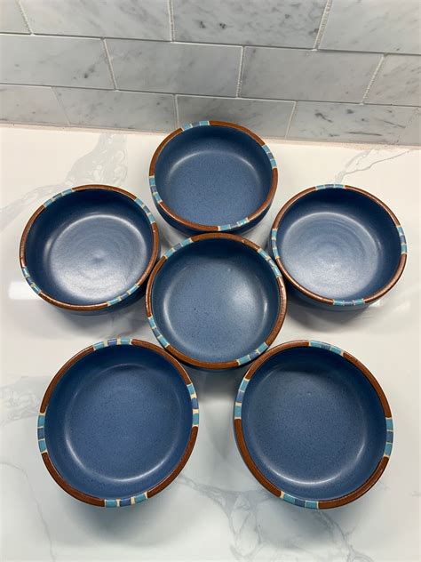 Six Vintage Dansk Mesa Sky Blue Coupe Soup Bowls Made In Etsy