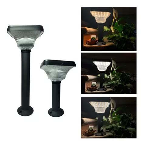 Lampara Solar Led Recargable Exterior Arbotante Color Negro Mercadolibre