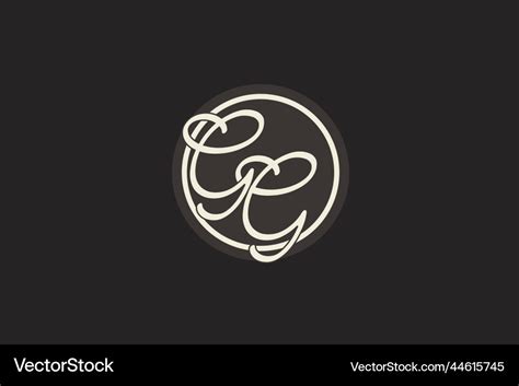 Initial Letter Gg Monogram Logo With Simple Vector Image