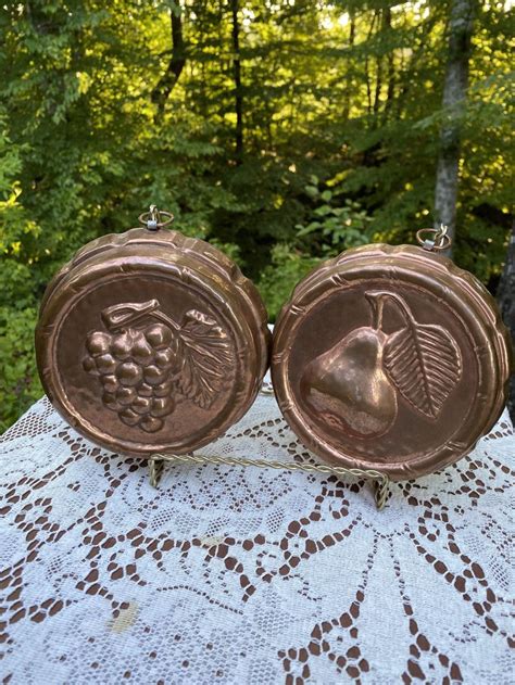 Copper Molds Set Of Two Vintage Copper Molds Copper Wall Etsy