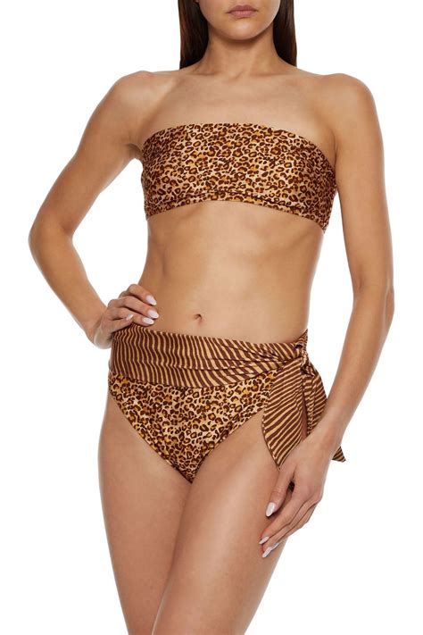 Zimmermann Empire Leopard Print Bandeau Bikini Top The Outnet