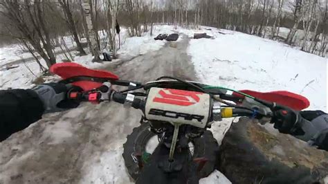 Зимния тренировка Эндуро. Взятие бревен. Простая тренировка для ...