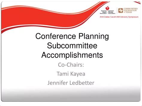 PPT - Conference Planning Subcommittee Accomplishments PowerPoint Presentation - ID:2267229