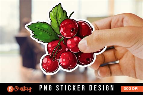 Cranberry Sticker Clipart PNG Design Graphic By AllisonSuns Creative